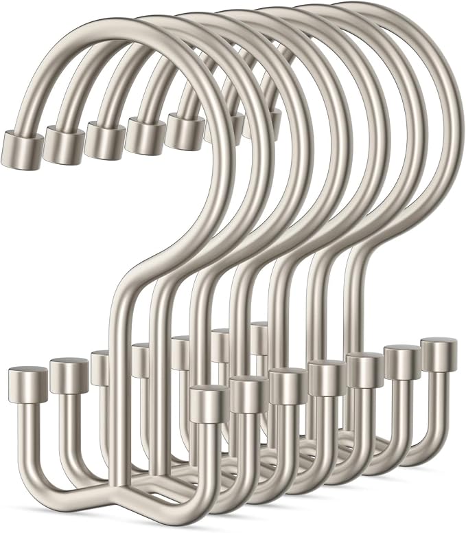 Shower Curtain Hooks, Shower Curtain Rings, Metal Shower Curtain Hangers Rust by Goowin