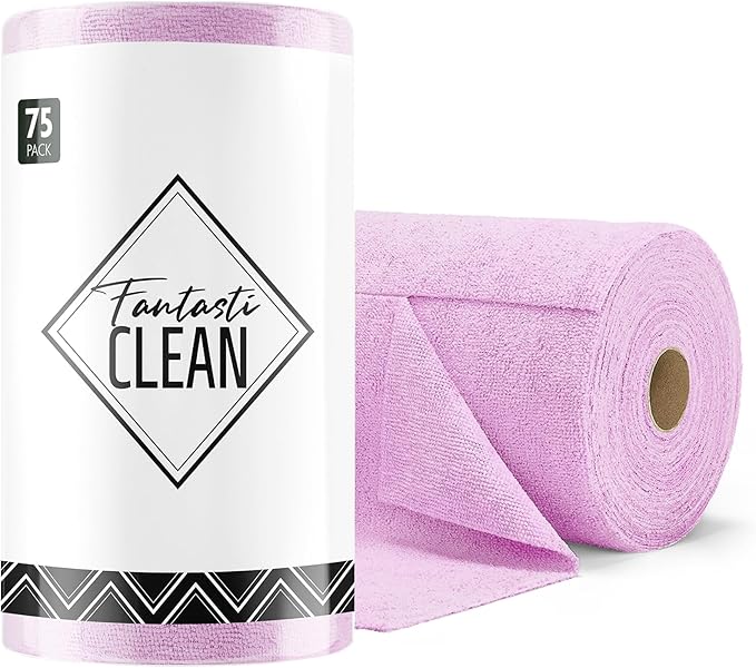 Fantasticlean Microfiber Cleaning Cloth Roll-75 Sheets, Tear-away Microfiber by Fantasticlean