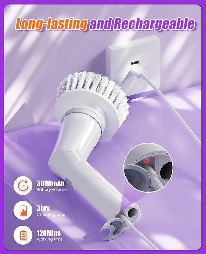 6-in-1 Cordless Electric Spin Scrubber - Image 6