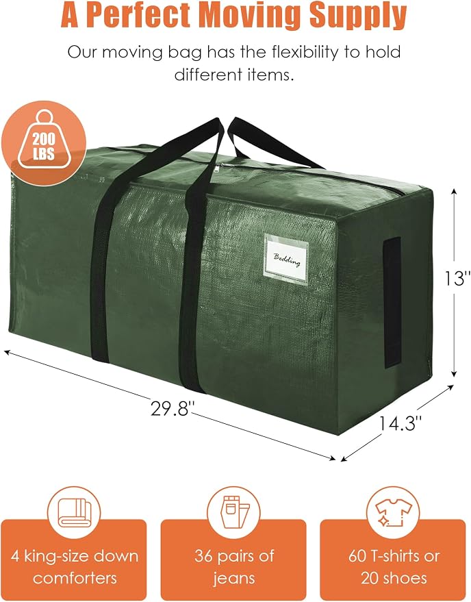 SWEET DOLPHIN 12 Pack 200LB Heavy-Duty Moving Bags - Image 4