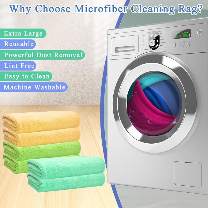 12 Pcs Extra Large Microfiber Cleaning Cloth, Microfiber Towels - Image 4