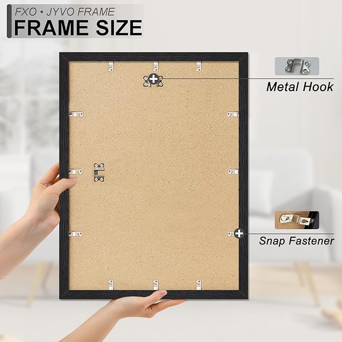 Engineered Wood 15x21 Picture Frame Set of 3, Black Frame for 15 x 21 Inch Picture Poster Photo, Light Weight 15 by 21 Frame with Wood-grain for Wall - 3 Pack/Black/15 x21