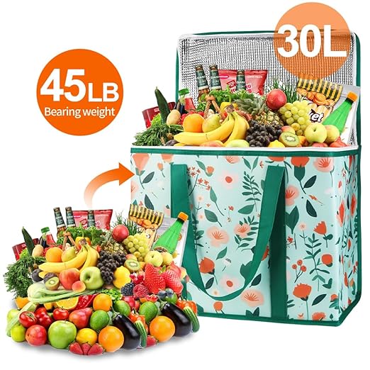 Bodaon 5-Pack Cooler Insulated Food Delivery Bag, Thermal Hot Pizza, X-Large Bags for Grocery/Catering/Shopping, Rideshare Delivery Bag, Large Cold Frozen Accessories, Flower