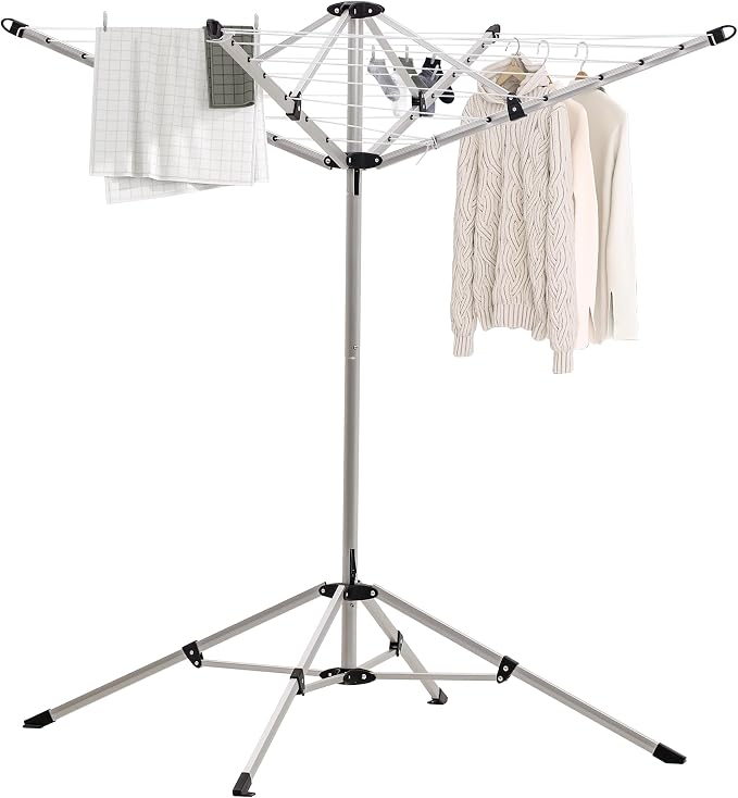 Portable Umbrella Clothesline, Lightweight 3-Leg Foldable Drying Rack - Image 2