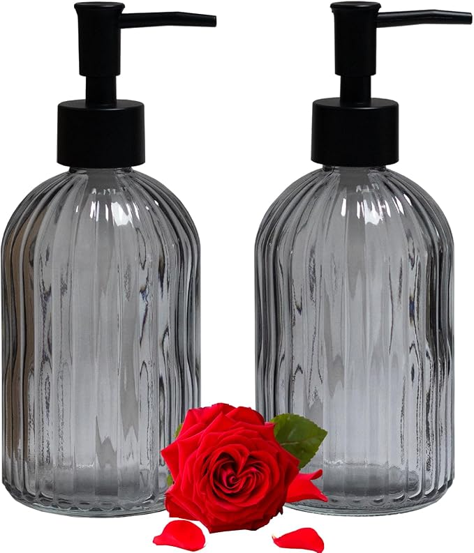 YYTSGG Gray Glass Soap Dispenser Set by YYTSGG