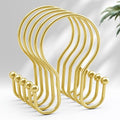AmazerBath Shower Curtain Hooks Gold Shower Curtain Rings, Simple Double Hook by AmazerBath