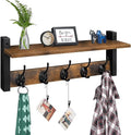 Wall Hooks with Shelf, Wood Coat Rack with Shelf Wall-Mounted, Entryway Hanging by Homode
