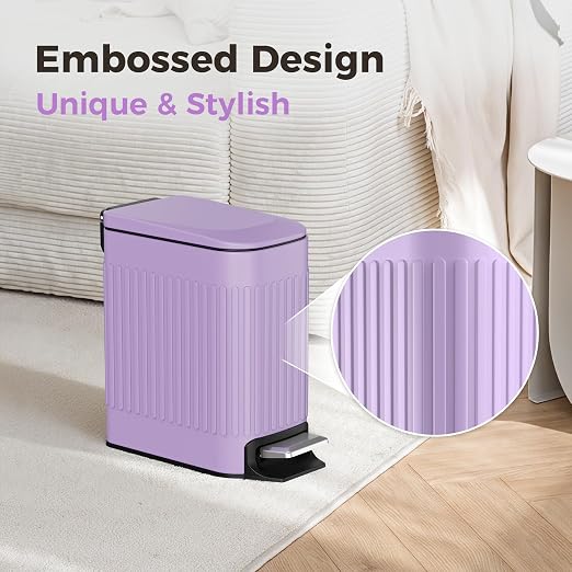 TrashAid 1.6Gal Slim Bathroom Trash Can - Image 3
