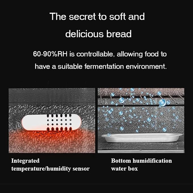 40L Electric Dough Proofer Kitchen Dough Yogurt Bread Proofer with Humidity and Temperature Control High Efficiency Home