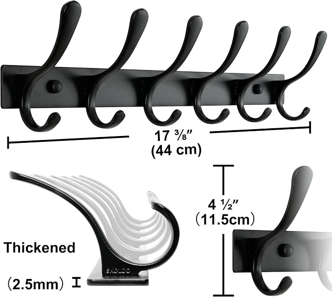 SKOLOO Heavy Duty Wall Mounted Coat Rack - Image 6