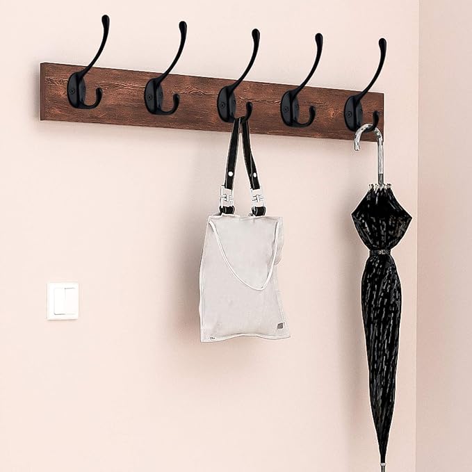 IBosins 10 Pack Black Double Coat Hooks No Rust Hooks - Image 5
