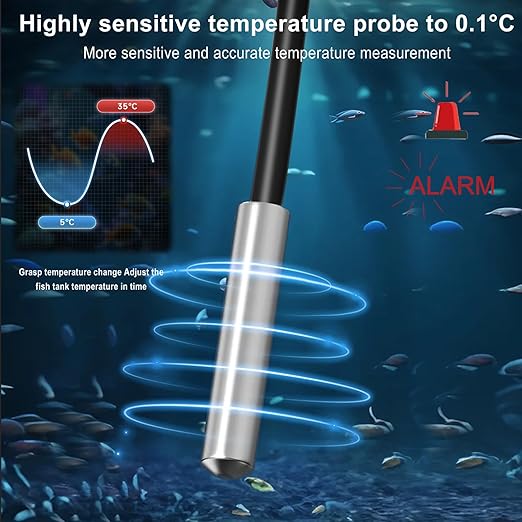 Refrigerator Thermometer Freezer Alarm Digital Freezer Thermometer Fridge Thermometer with Extra Sensor high and Low Temperature Alarm (1, White,ZZ10)