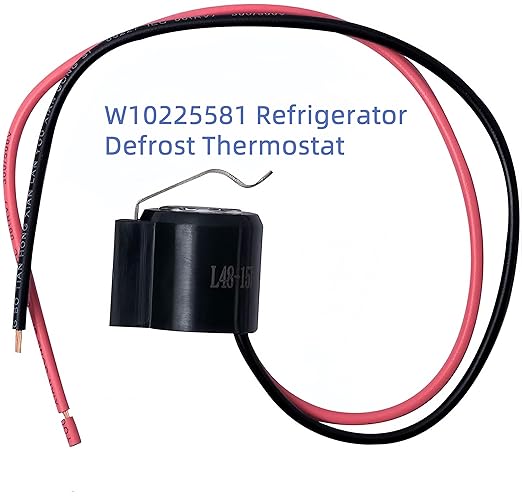 W10225581 Refrigerator Bimetal Defrost Thermostat Replacement Part- Exact Fit for Whirlpool KitchenAid and Kenmore Refrigerators - Replaces WPW10225581, PS11750673, 2149849, AP6017375, PS237680