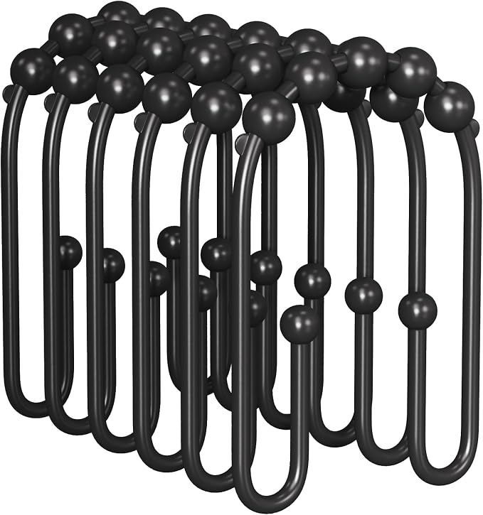 AmazerBath Shower Curtain Hooks Rings, Metal Shower Curtain Rings, Shower Rod by AmazerBath