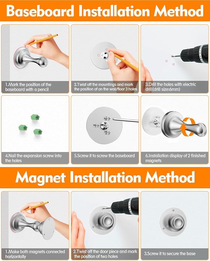 Door Stoppers Magnetic Door Catch Door Stop Holder Doorstop Keep Door Open | - Image 7