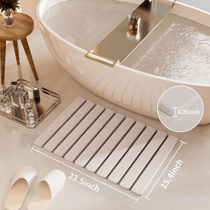 Foldable Stone Bath Mat, Diatomaceous Earth Stone Drying Mats - Image 3