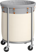 SONGMICS Laundry Basket with Wheels, 29 Gal., Steel Frame, Removable Bag by Unknown