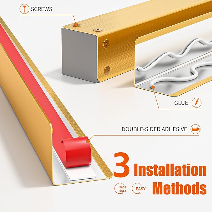 1x1x48 Inch 304 Stainless Steel Wall Corner Guards (5-Pack) Heavy Duty Rounded Corner Protector, Smooth Folded Edge Design for Wall Protection Golden Guard Stainless Steel Slab