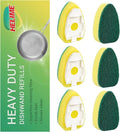 Dishwand Refills Sponges Heads, Non-Scratch Dish Wand Refill Replacement | Fits by HELIME