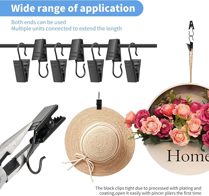 Curtain Clips Hooks, 100 Pack Stainless Iron Drapery Hooks Clips - Image 4
