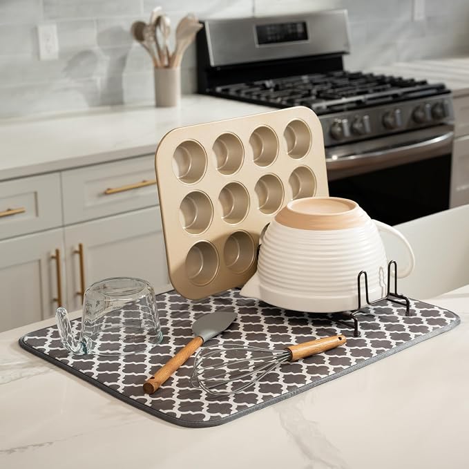 S&T INC. Dish Drying Mat, Extra Large Kitchen Counter Mat - Image 2