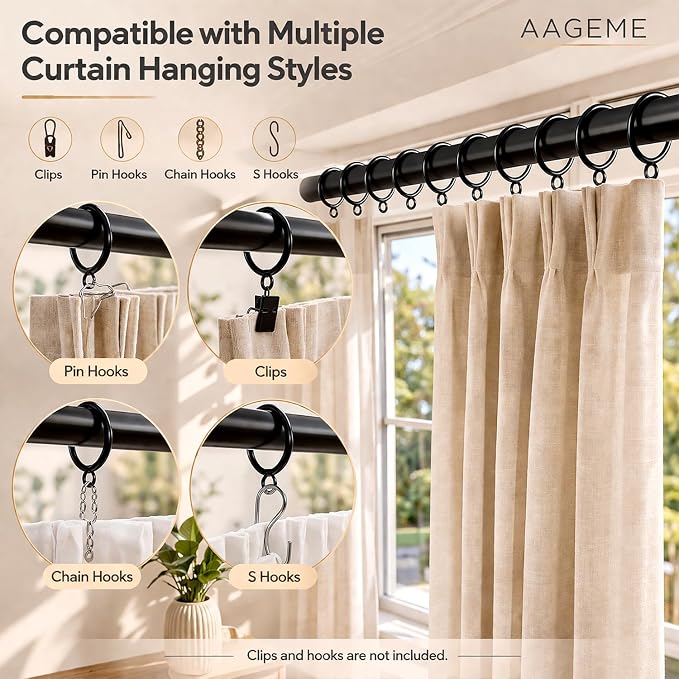 60 Pack Black Curtain Rings - Image 5