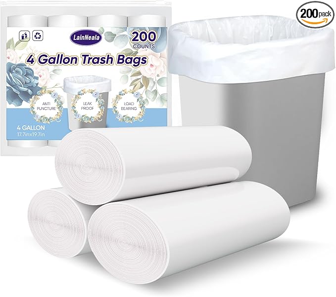LainNeala Small Trash Bags 4 Gallon by LainNeala