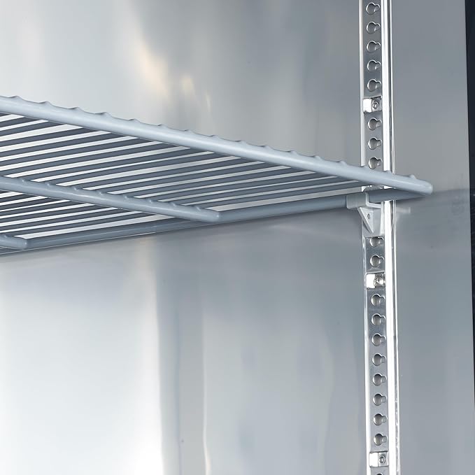 HECMAC 27" Commercial Freezer, 23 Cu.ft Reach-In Upright Fridge with Solid Door, -8 to 0℉, 18-8 Stainless Steel Interior, 3 Shelves, ETL&NSF/ANSI 7 for Restaurant, Bar, Shop, Kitchen Use