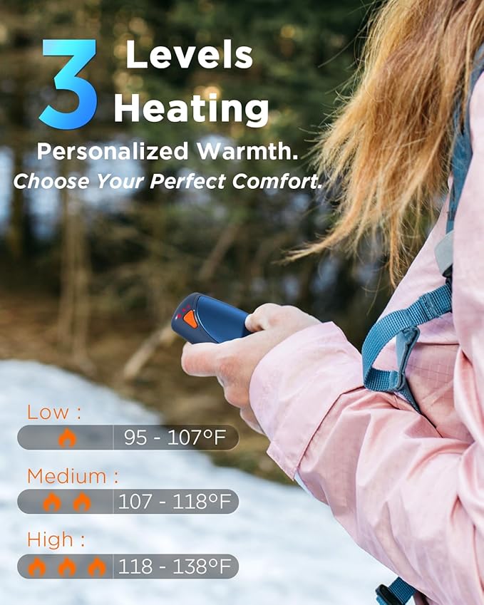 Hand Warmers Rechargeable with Charge Case, 2 Packs 14,000mAh Electric Hand Warmer Battery Powered Dual Sided Reusable Long Battery Life Portable Pocket Heater Gifts for Men Women Golf, Hunting Gear