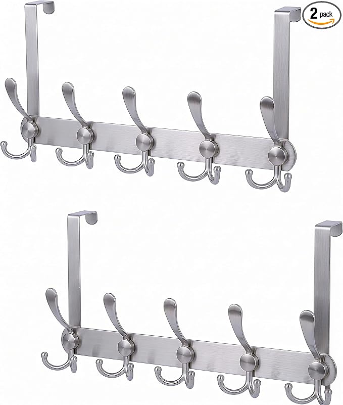 Over The Door Hooks, Coat Rack for Hanging Clothes Hat Towel by ENCOZY
