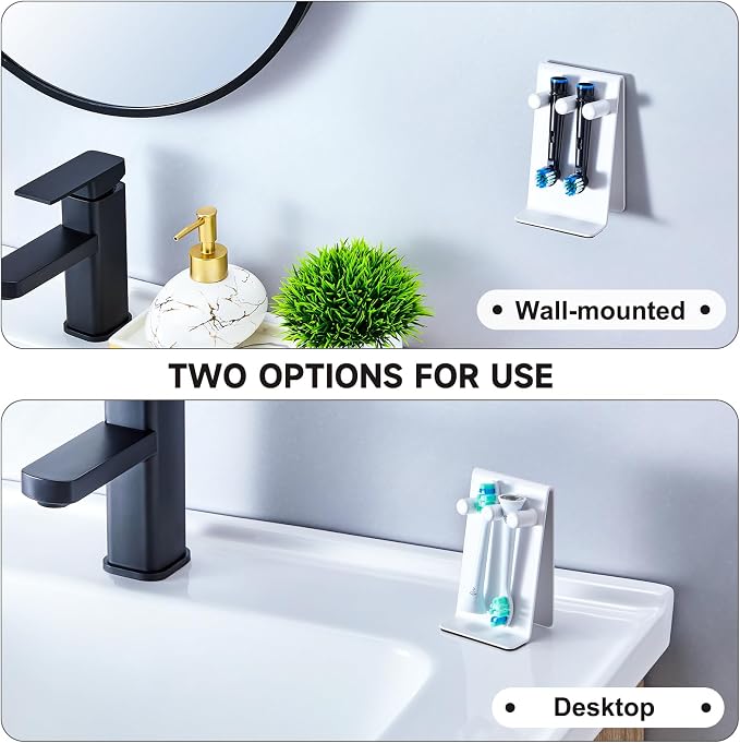 Electric Toothbrush Head Holder Adhesive or Tabletop, Tooth Brush Holder - Image 5