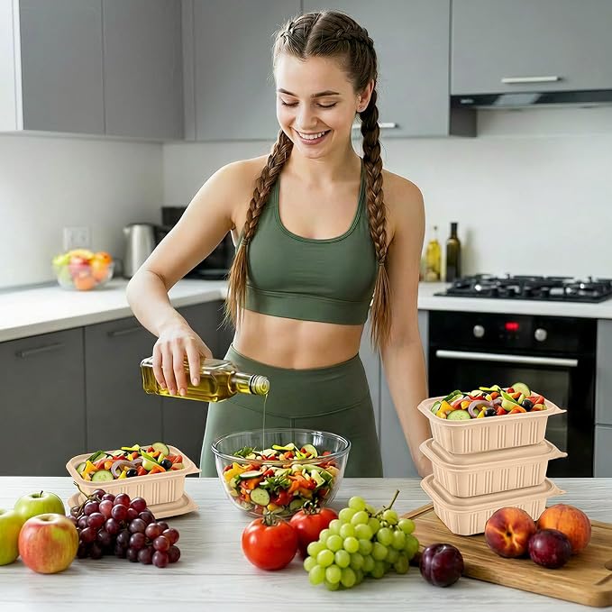 50 Pack Food Containers with Lids, 22oz Meal Prep Containers Reusable - Image 9