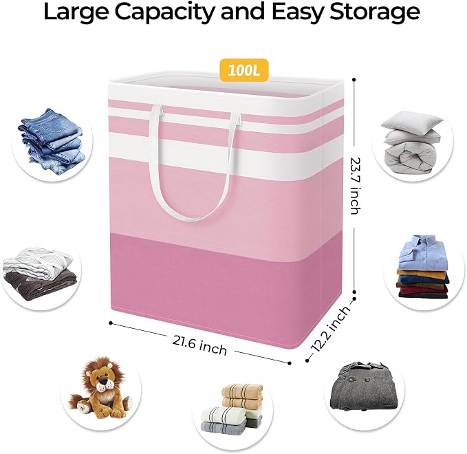 HomeHacks 2 Pack Laundry Baskets, Laundry Hampers Bags | Waterproof, - Image 4