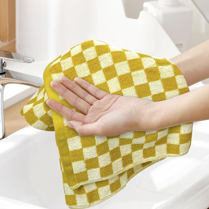 Jacquotha 4 Pcs Hand Towels for Bathroom Checkered - Image 4