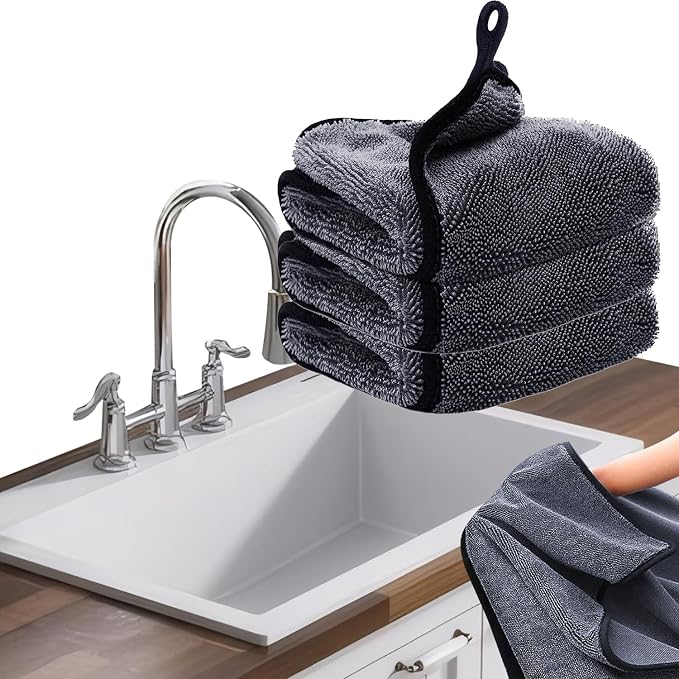 Shiny Cleaning Wipes, Shower Doors Drying Towels, 16 * 16" Streak Free Glass by Ecopandy