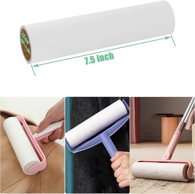7.5 inch Lint Roller Refills Only, Pet Hair Remover Refills - Image 2