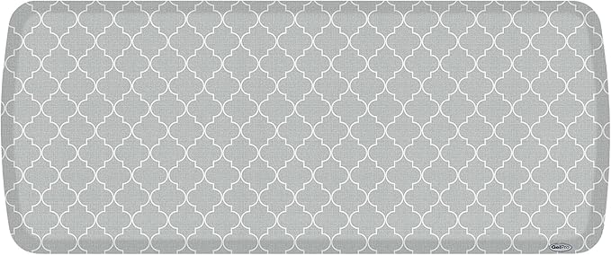 GelPro Elite Premier Anti-Fatigue Kitchen Comfort Floor Mat, 20x48, Lattice Light Grey Stain Resistant Surface with Therapeutic Gel and Energy-Return Foam for Health & Wellness