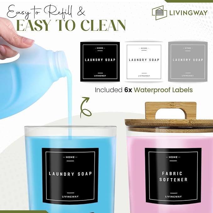 Glass Laundry Detergent Dispenser Set - Image 4