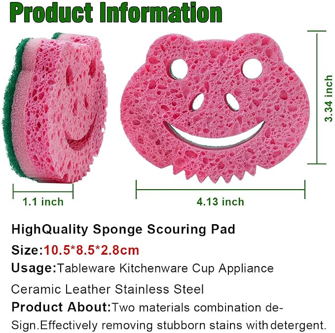12 Pack Scrub Sponge, Bulk Sponges, Dual-Sided Multi-Functional Premium - Image 5
