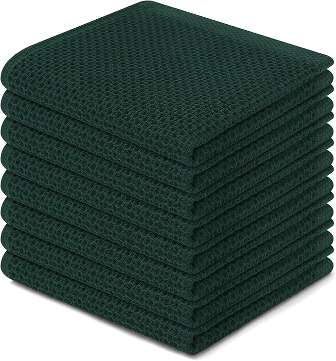 Homaxy 100% Cotton Waffle Weave Kitchen Dish Cloths 8-Pack, Ultra Soft by Homaxy