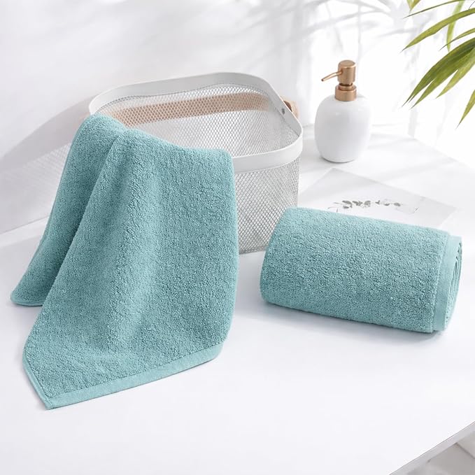 12-Pack Blue Cotton Hand Towels - Image 8