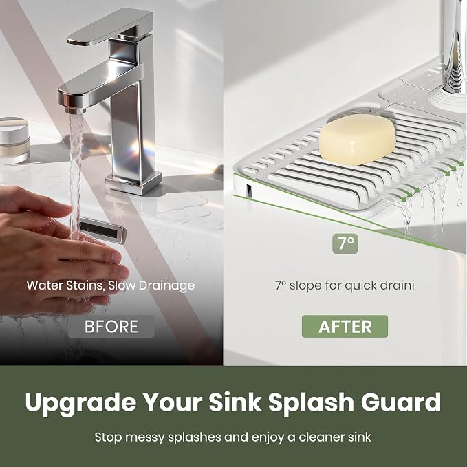 24 Inch Faucet Mat for Kitchen Sink, Silicone Splash Guard for Kitchen Sink Area - Image 3