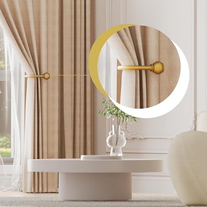 Hion Curtain Holdbacks Gold 6pcs, Curtain Tiebacks Wall Mounted Hooks | Curtain - Image 4