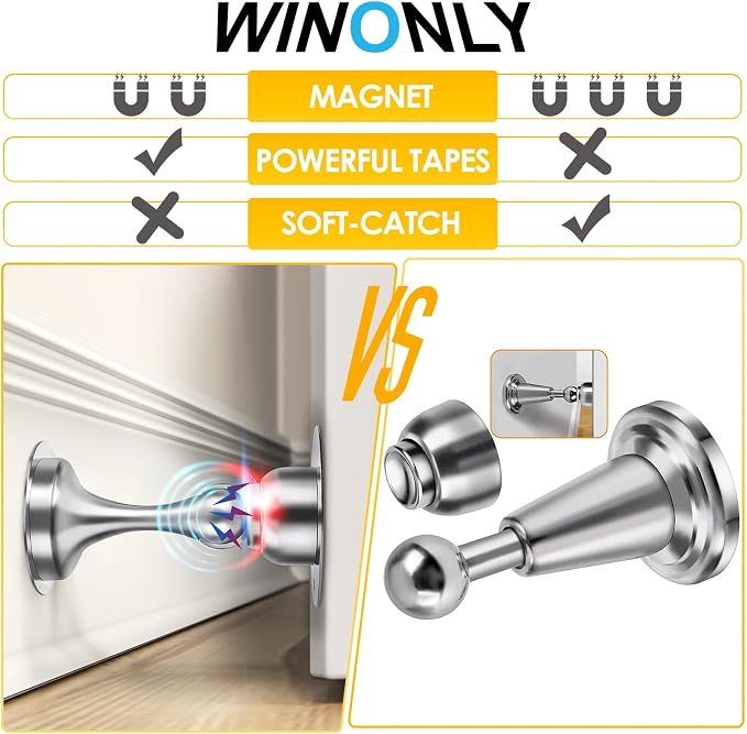 Doorstop Magnetic Door Stopper Door Catch Door Holder Stainless Steel | 1-Pack - Image 2