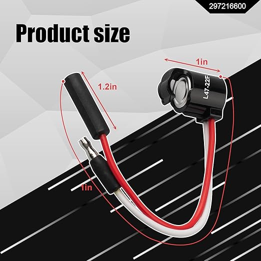 297216600 Refrigerator Defrost Thermostat Replacement Part Compatible with Frigidaire and Kenmore Refrigerators, Replaces Part Number 1483781, 216731000, 216872200, 218673001 and 218673008