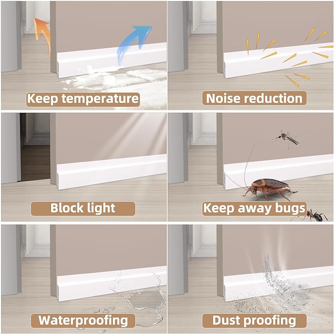 KNEELISA 78" Transparent Under Door Draft Stopper Interior - Image 5