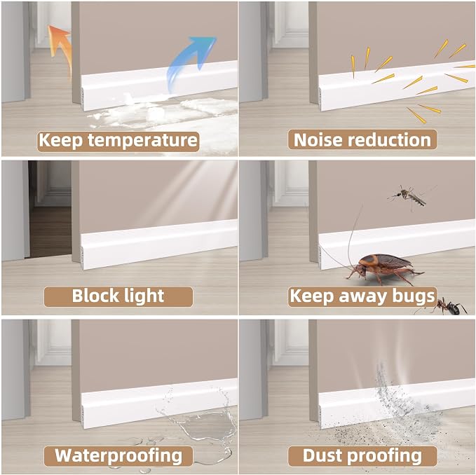 KNEELISA 78" Gray Under Door Draft Stopper Interior - Image 5