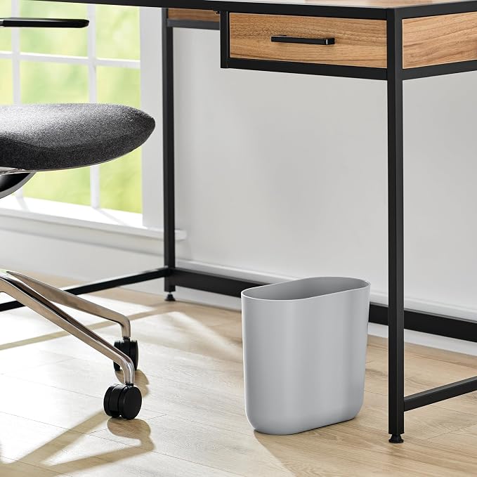 iDesign Small Slim Plastic Bathroom Trash Can - Image 5