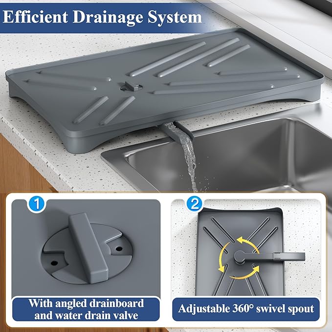 SNTD Dish Drying Rack for Kitchen Counter, 11.8" W x 16.7" L, Large Capacity - Image 4
