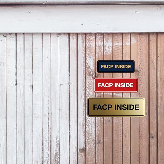 Signs ByLITA Standard FACP Inside Sign | Fire Safety Signage (Ivory/Dark Brown) - Small 1 Pack